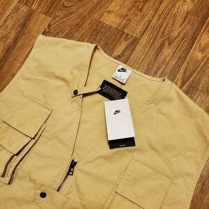 Nike Life Utility Vest Adult‎ XL Beige Full Zip Cargo Pockets Loose FN3214-252